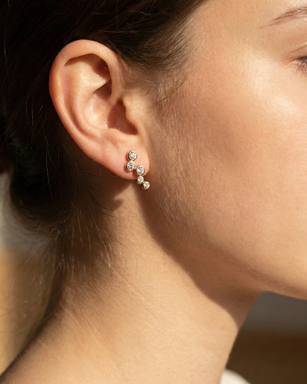 Golden Cascade Circle Earrings