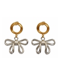 Two-Tone Bow Drop Earrings