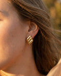 Ribbed Gold Studs