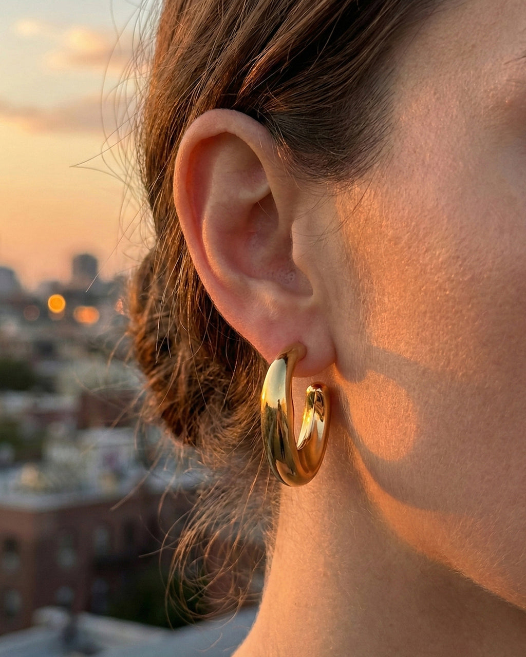 Chunky Gold Hoop Earrings