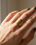 Hammered Wide Band Ring