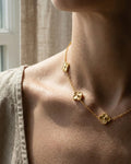 Gold Clover Station Necklace