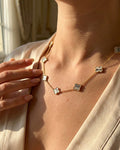 Inlay Clover Station Necklace