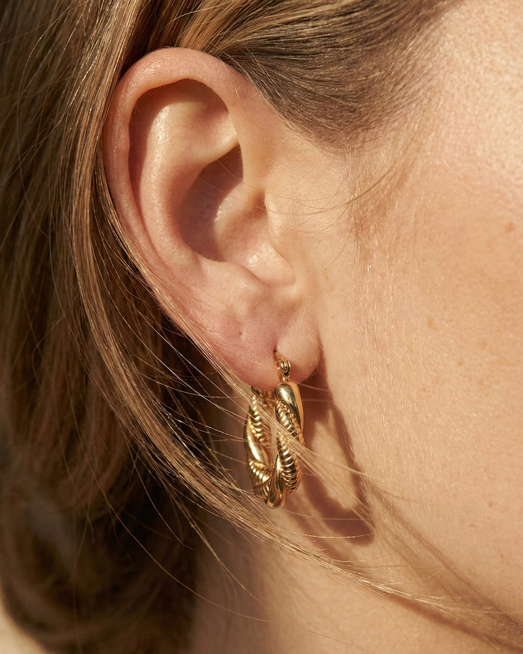 Dual-Tone Twisted Hoops