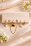 Golden Charm Earring Set