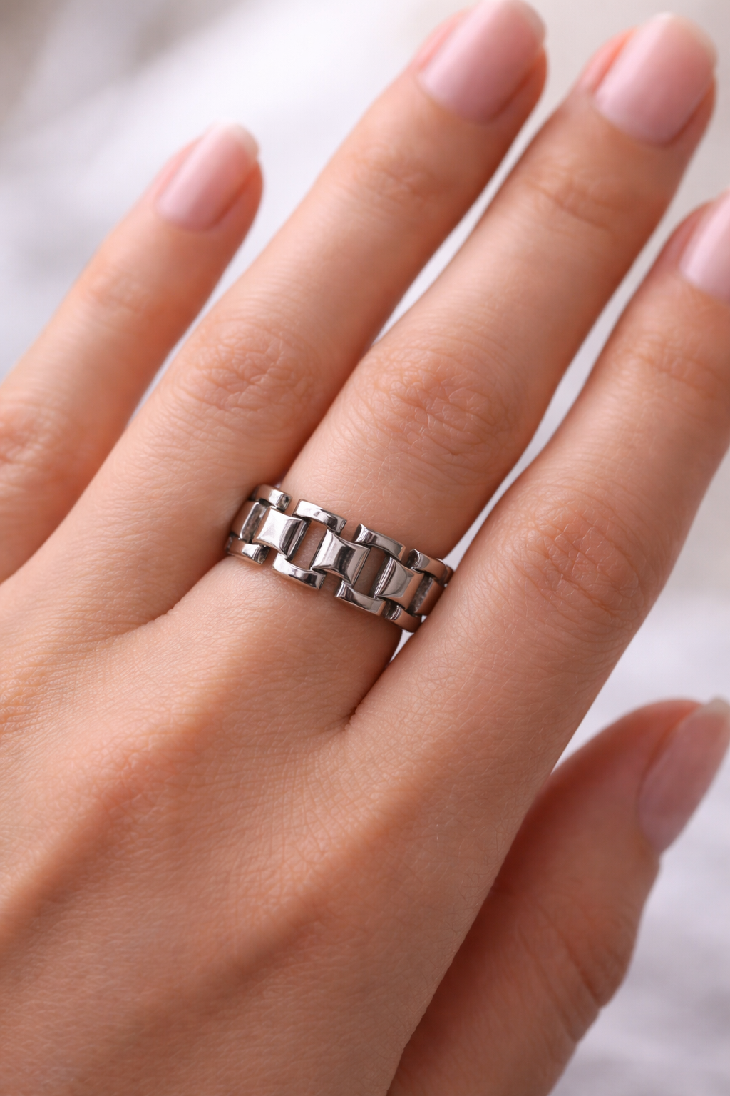 Silver Link Ring