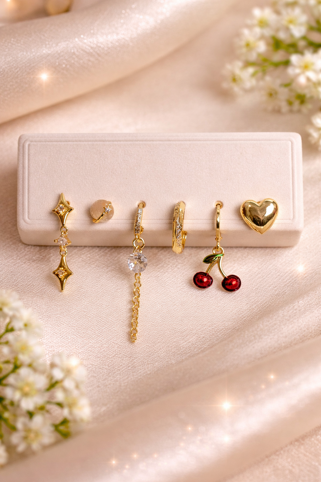 Star & Cherry Earring Set