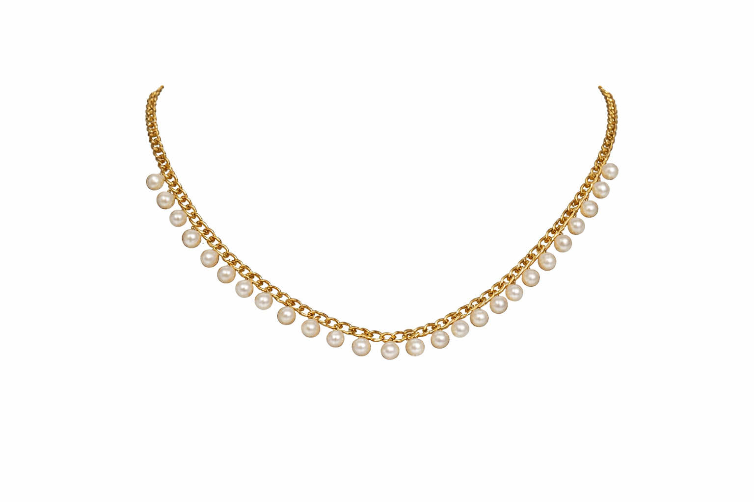 Pearl Drape Chain Necklace