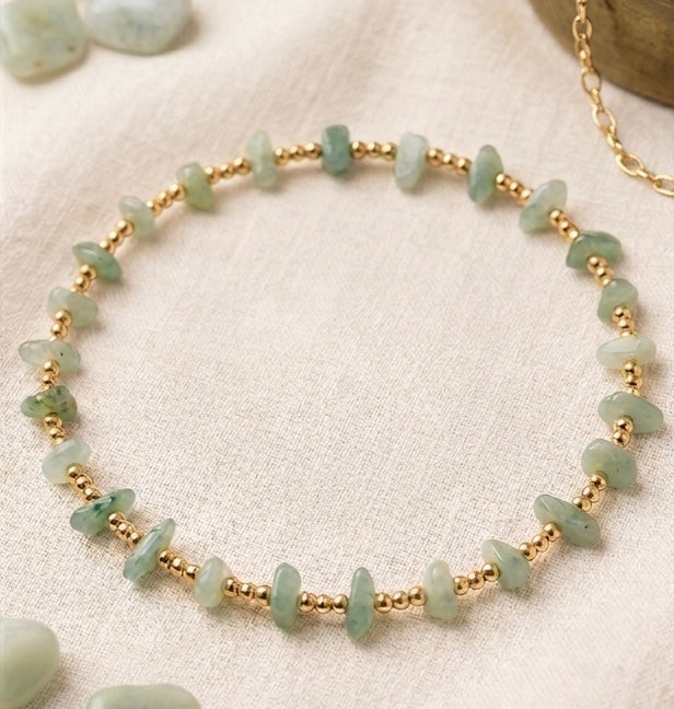 Jade & Gold Anklet