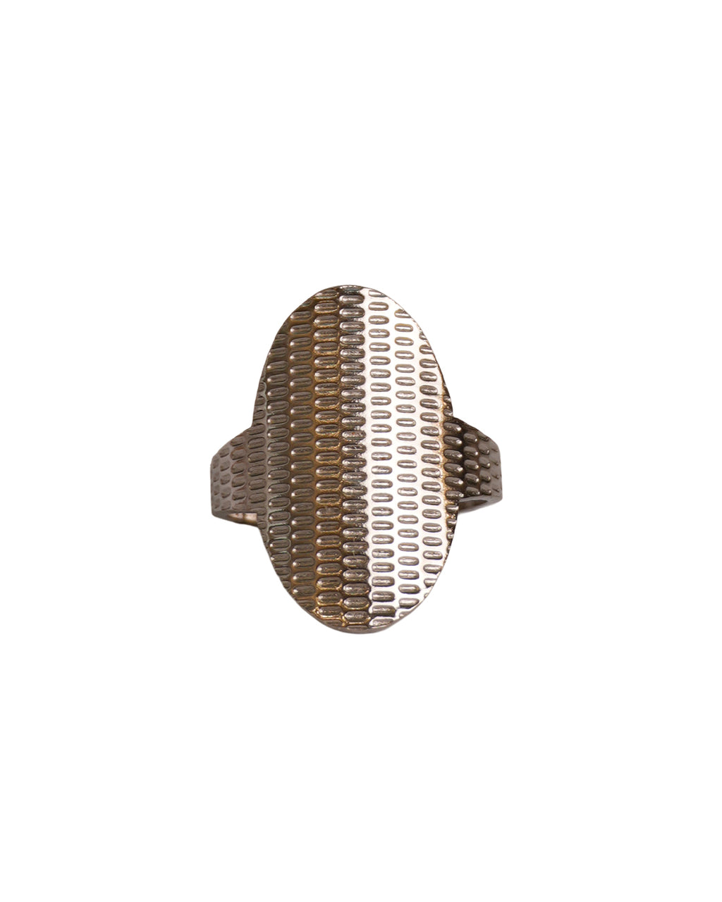 Textured Oval Shield Ring