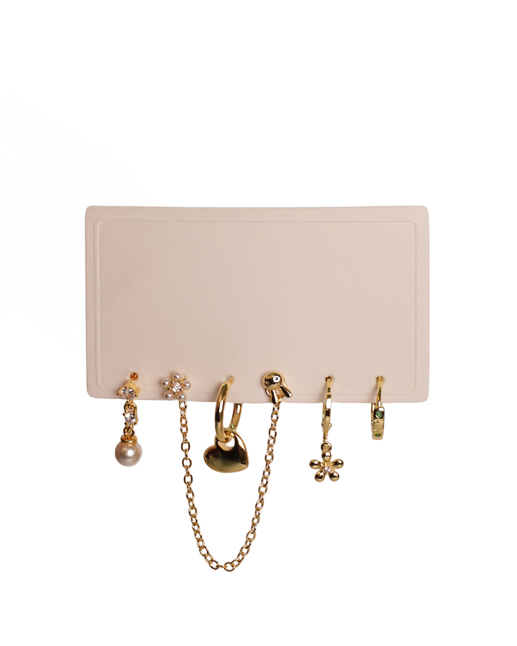 Golden Charm Earring Set