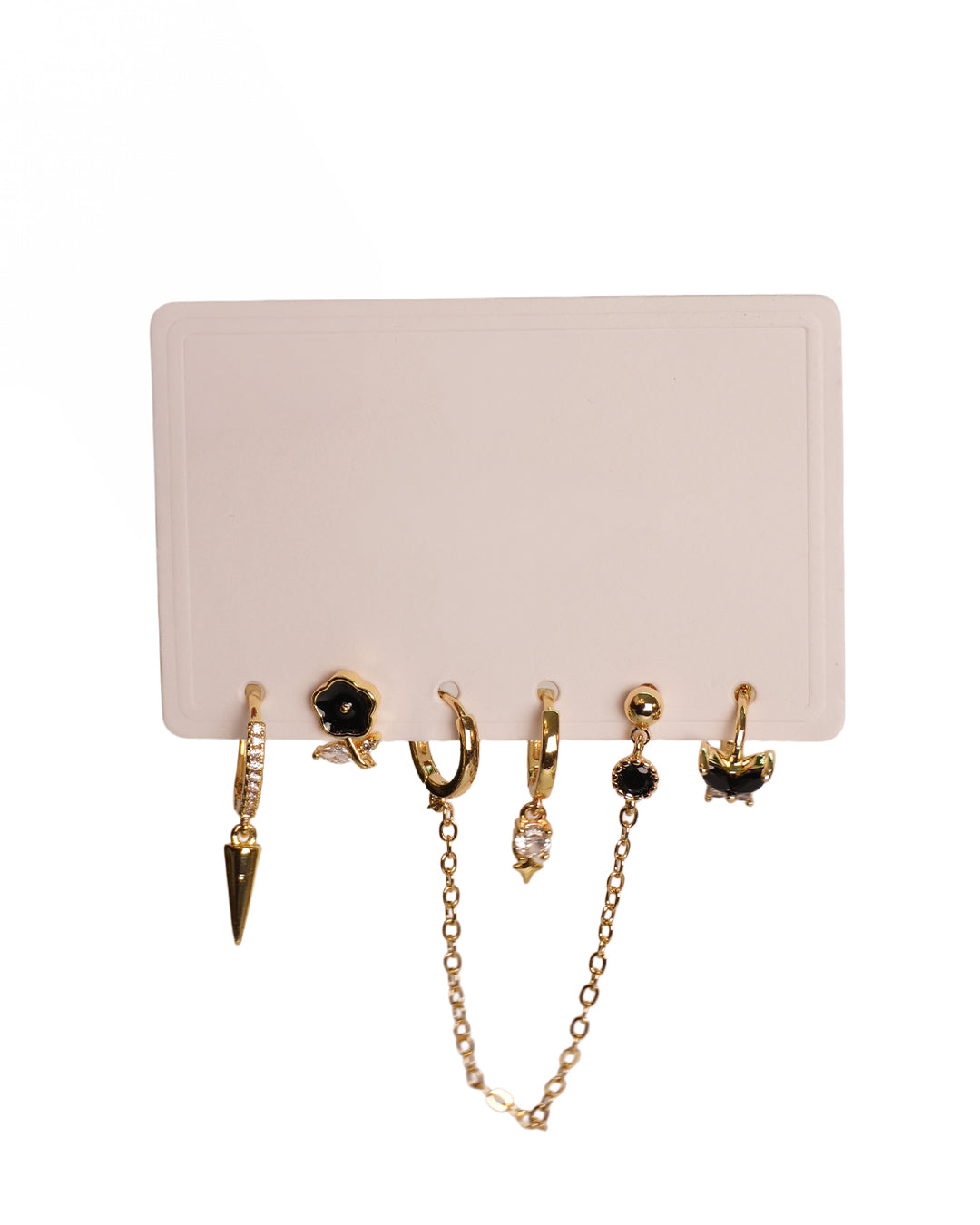 Mixed Charm Gold Earring Set