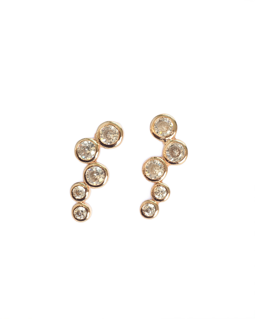 Golden Cascade Circle Earrings