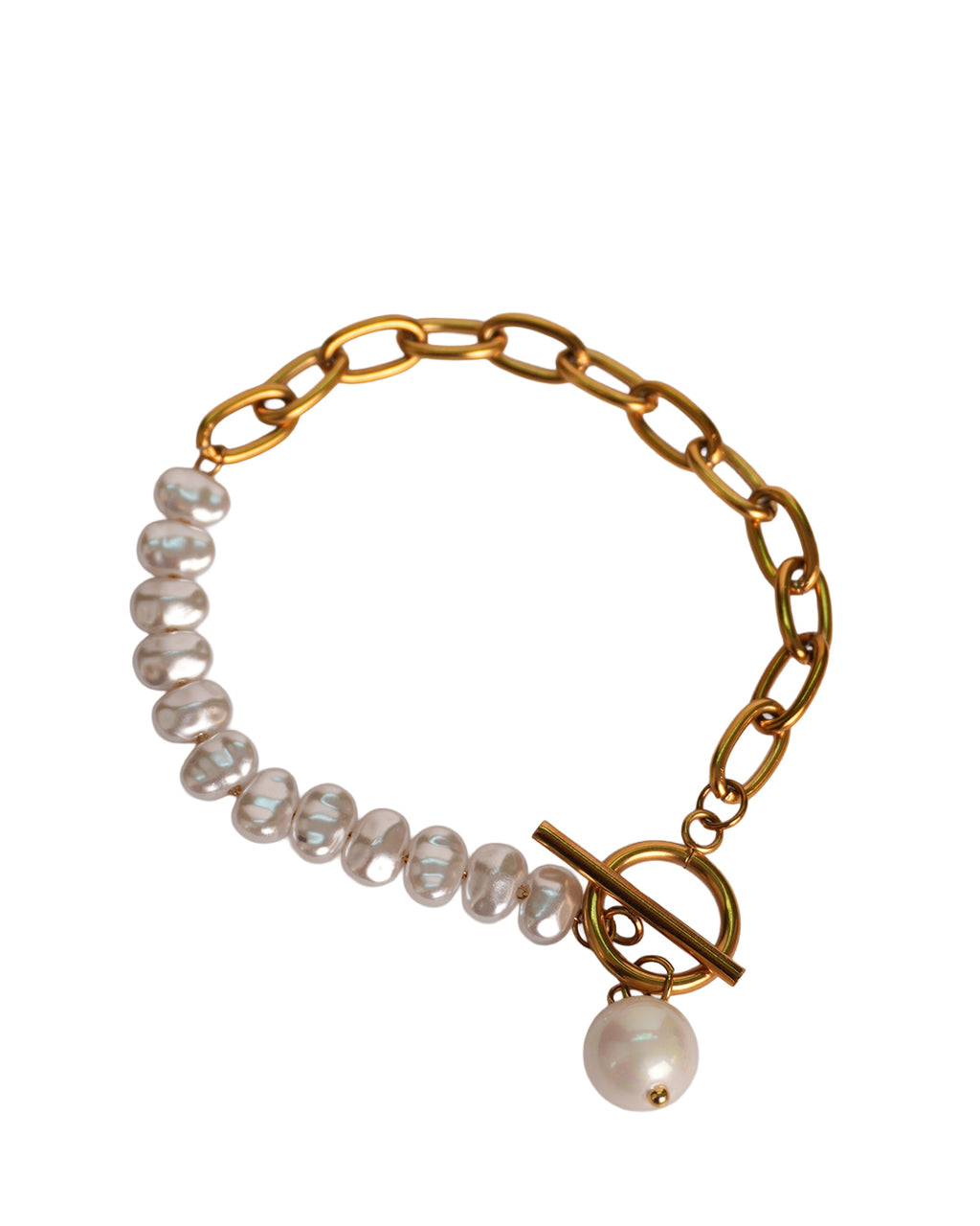 Pearl Charm Toggle Bracelet