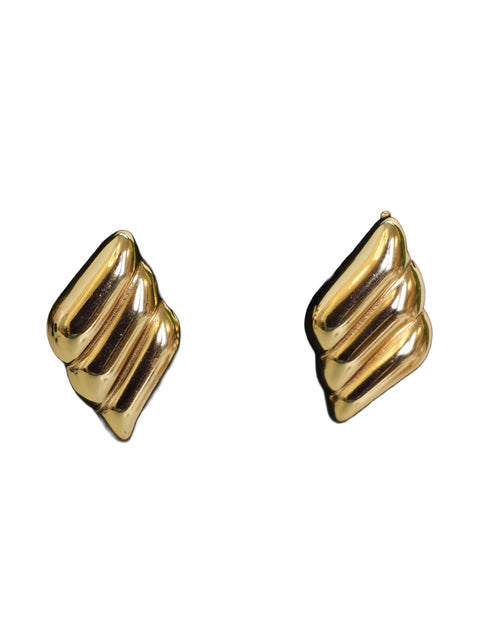 Ribbed Gold Studs