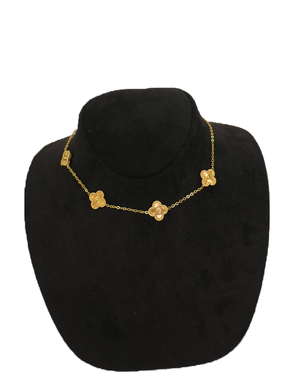 Gold Clover Station Necklace