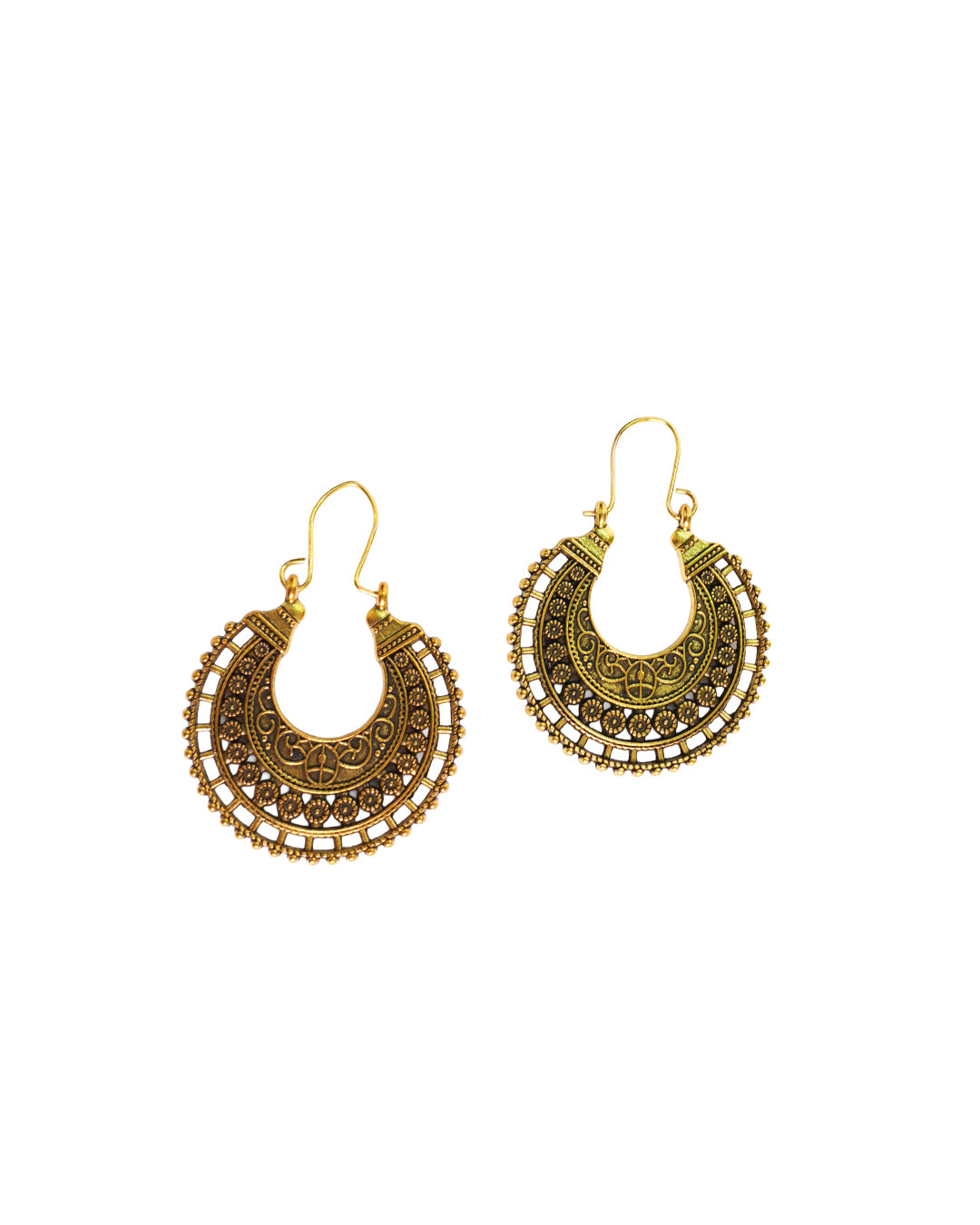 Intricate Tribal Mandalla Hoops