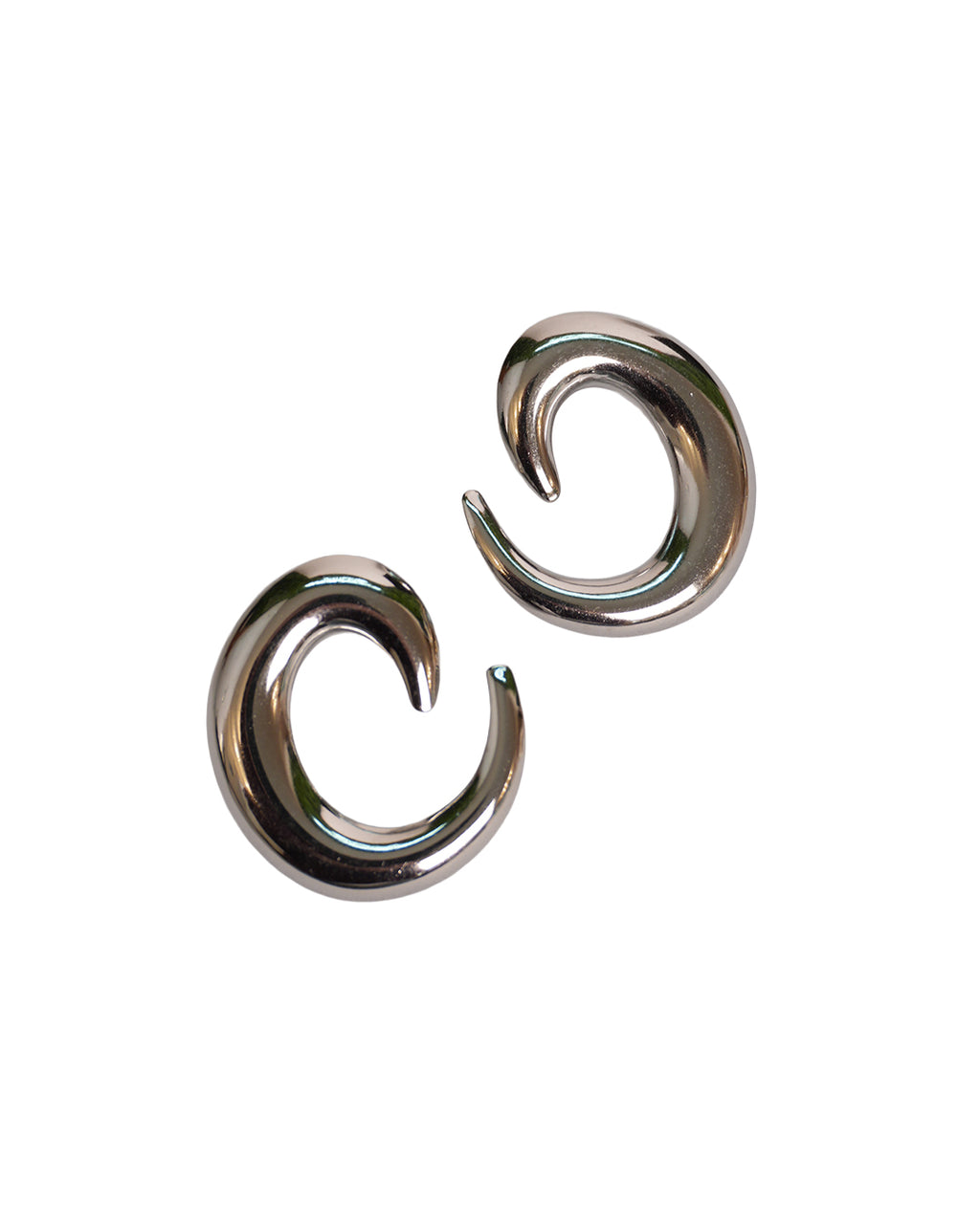 Chunky Silver High-Shine Hoops